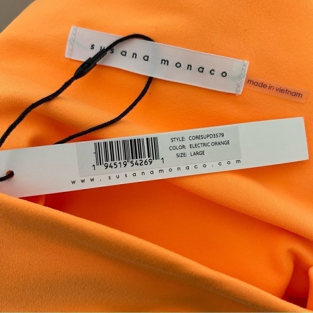 Susana Monaco Strapless Tube Mini Dress in Electric Orange L - Picture 4 of 5